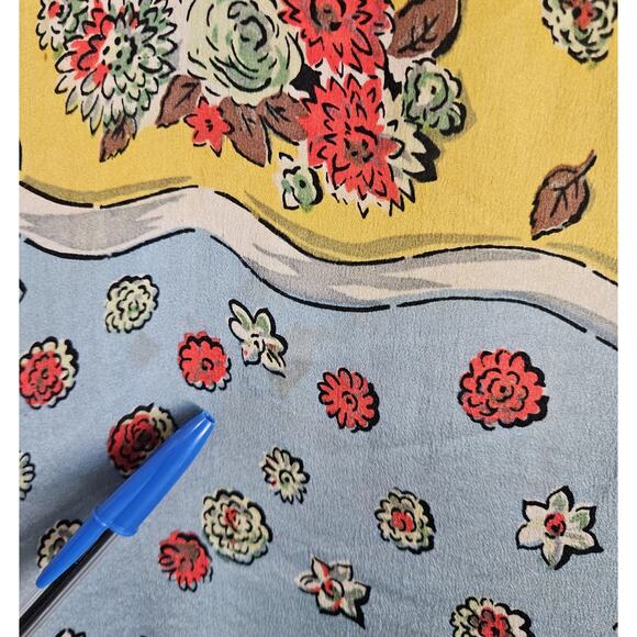 BAAR & BEARDS Silk Scarf Occupied Japan 33 x 33 Hand Rolled Floral VINTAGE AS IS - Picture 7 of 8